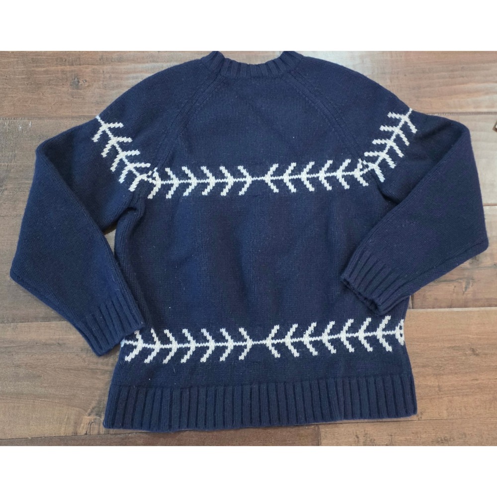 VTG Y2k Apres Ski Old Navy Fair Isle Chunky Bassball Stitch Lamps Wool XL - Picture 7 of 10